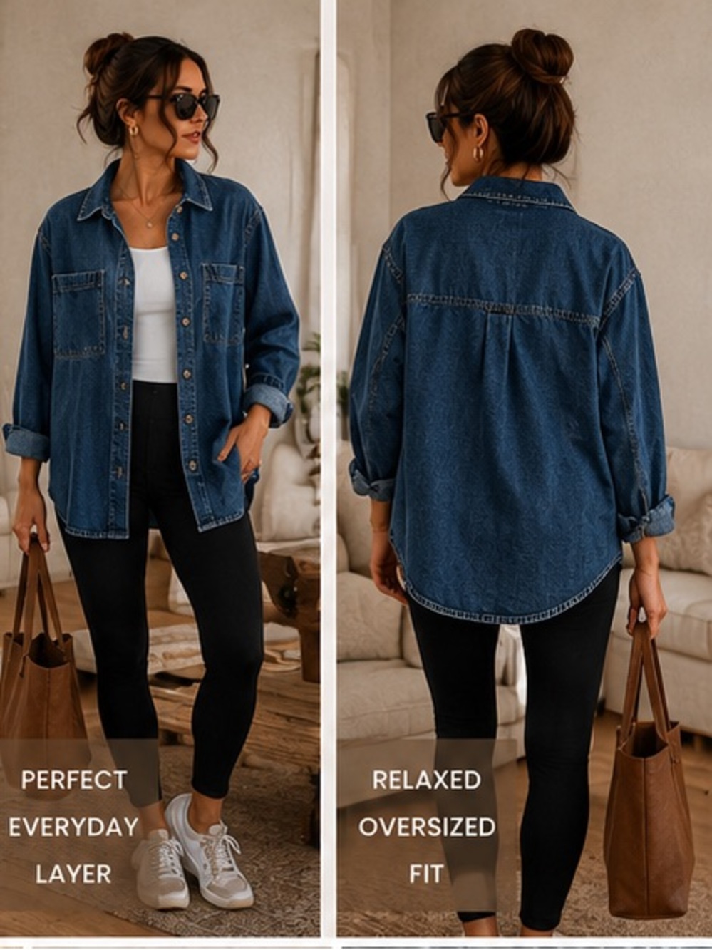 ban.jara Denim Shacket - Classic Dark Blue